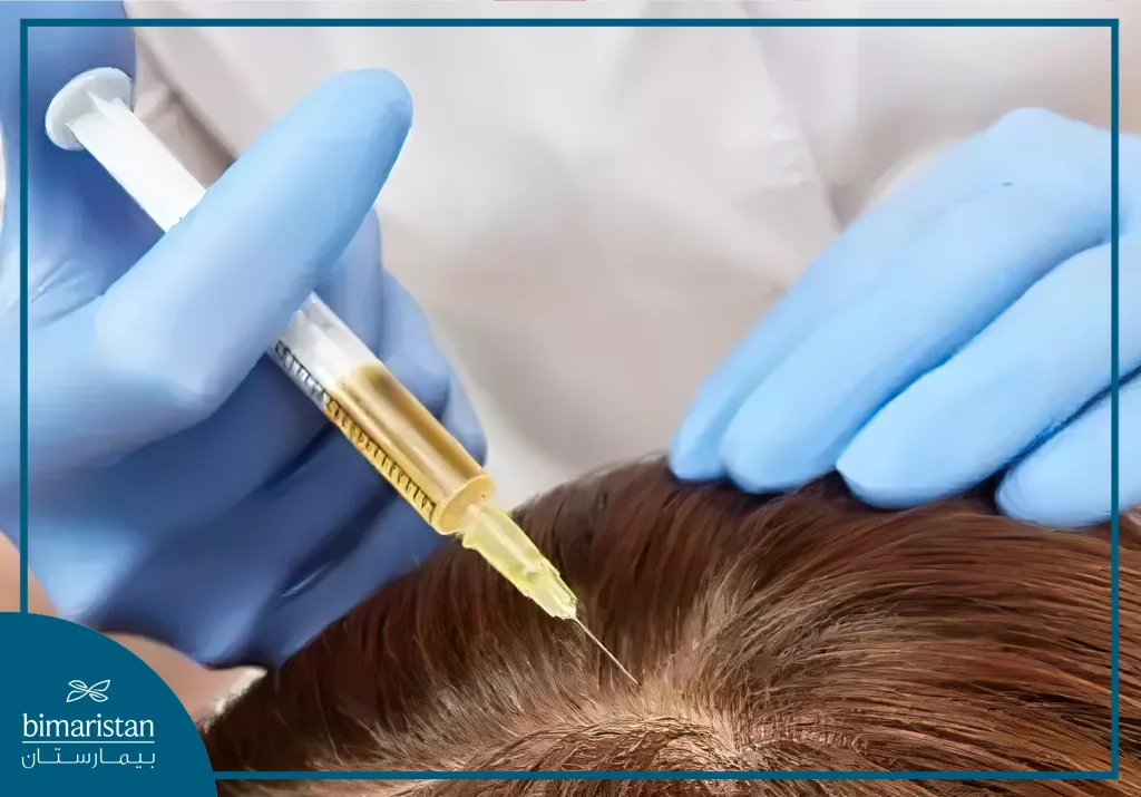 Image Showing The Process Of Injecting A Stem Cell Ampoule Into The Hair