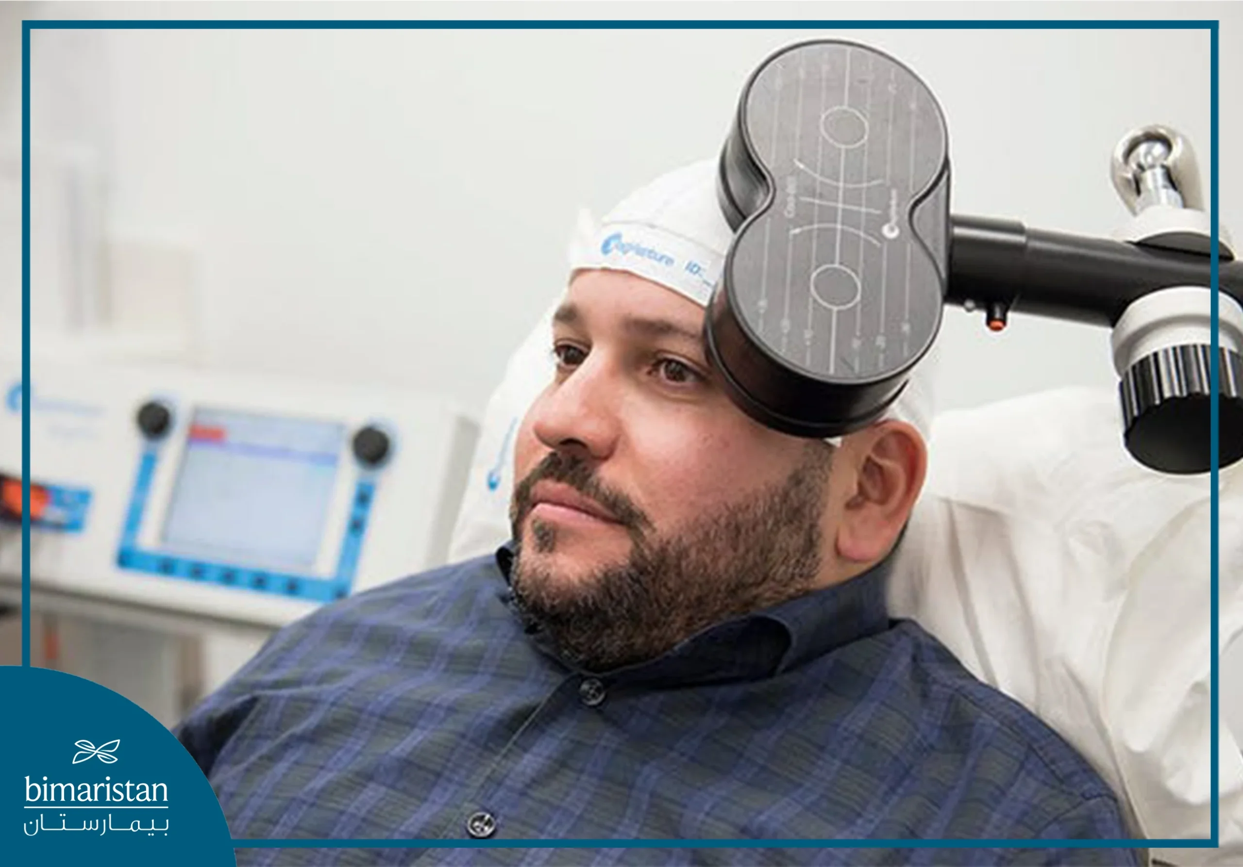 This Image Shows A Patient Undergoing Non-Invasive Brain Stimulation Therapy, Which Is Used To Treat A Variety Of Neurological Problems.