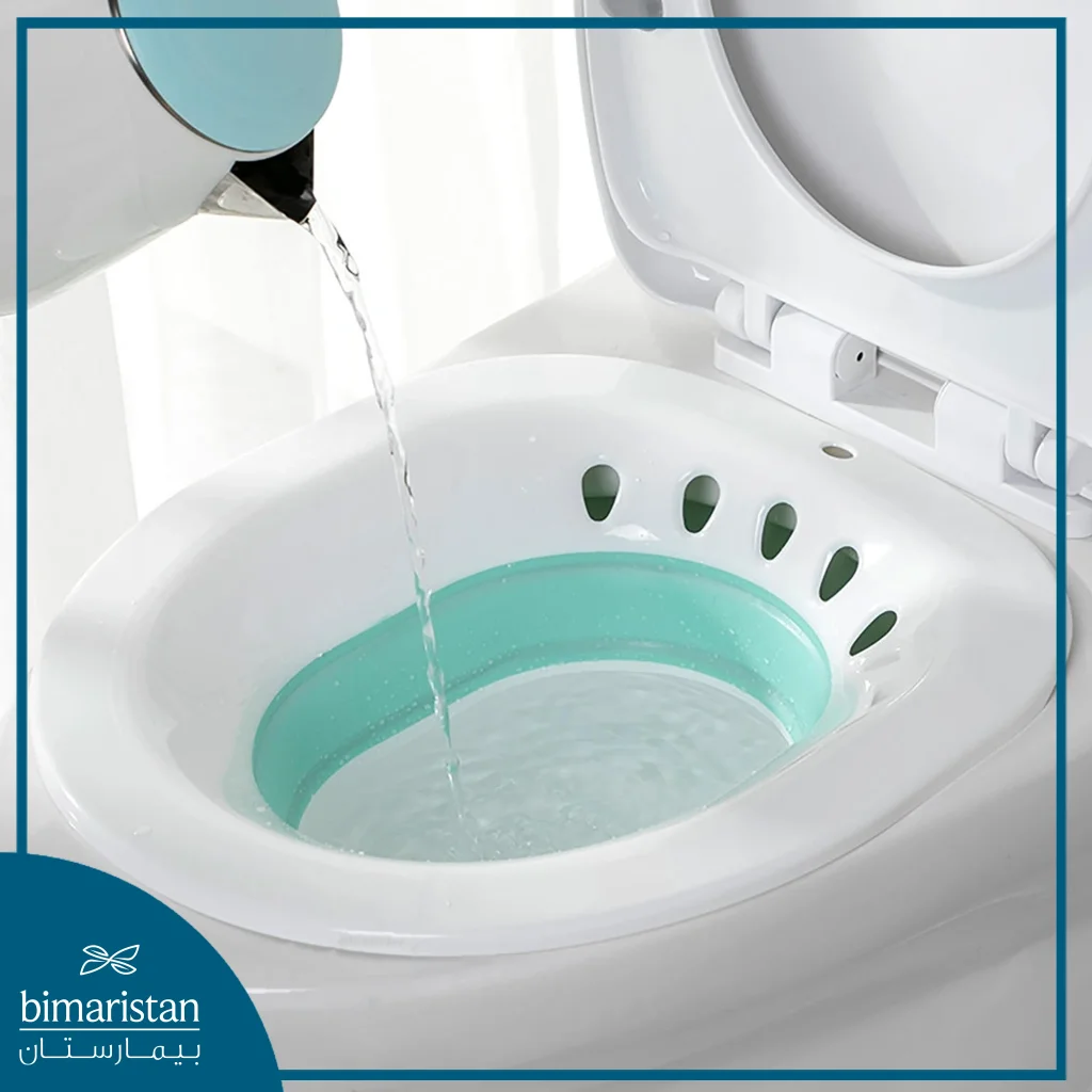 The Sitz Bath Is Placed On The Toilet Seat And Filled With Warm Water For The Patient To Sit On.