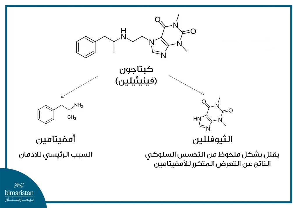 صورة توضح مكونات الكبتاجون