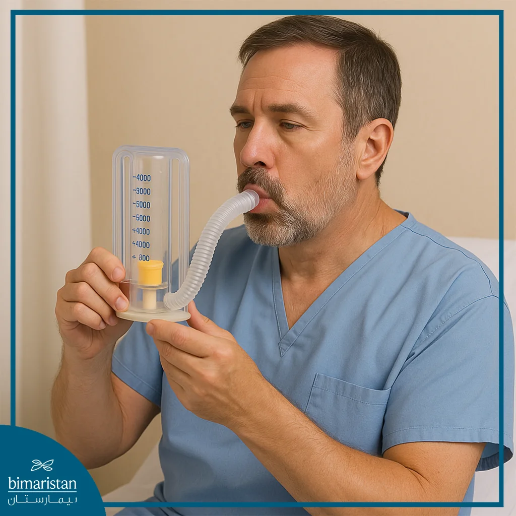 العلاج الفيزيائي ما قبل العملية: فعالية وأمان 3 يستخدم جهاز Incentive Spirometer في تمارين التنفس في العلاج الفيزيائي ما قبل العملية