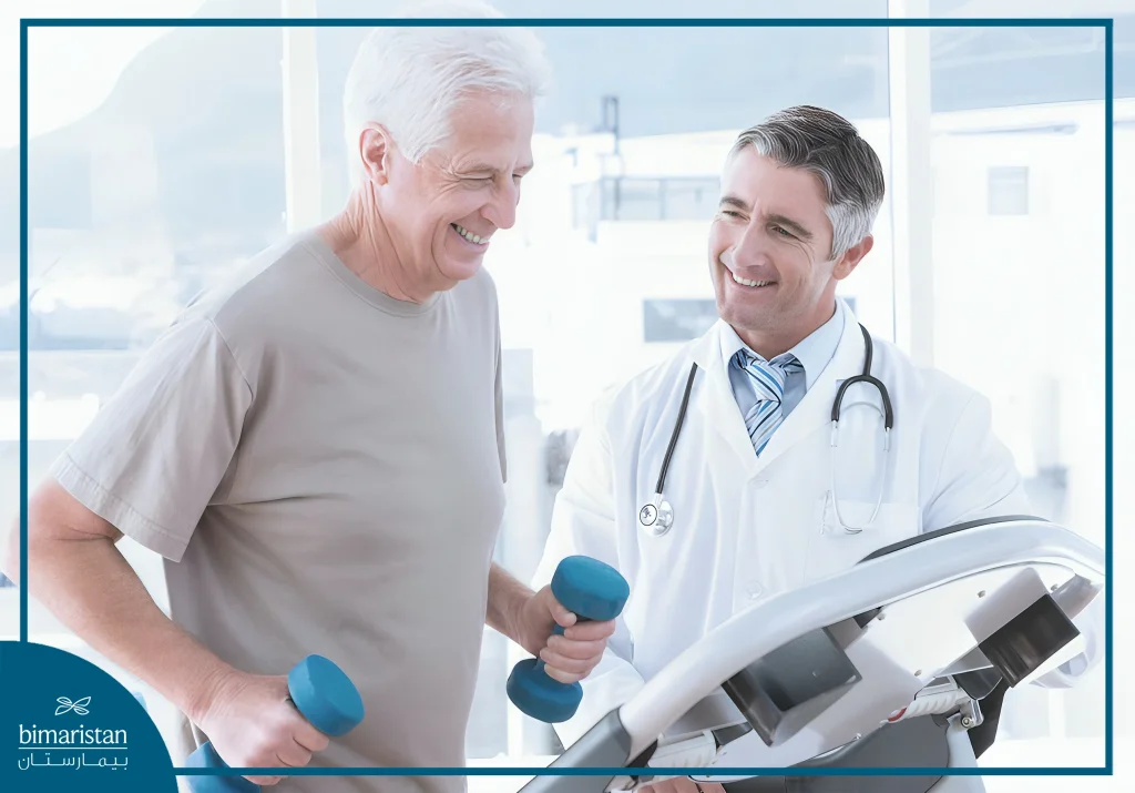 Cardiopulmonary Rehabilitation: Improve Heart &Amp; Lungs 2 A Patient Exercises Under Medical Supervision As Part Of A Cardiopulmonary Rehabilitation Program To Improve Cardiorespiratory Fitness.