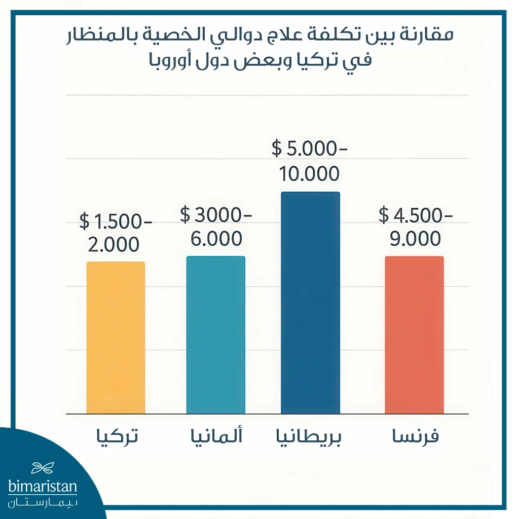 تكلفة علاج دوالي الخصية بالمنظار في تركيا: الدليل الشامل 2025 2 مقارنة بين تكلفة علاج دوالي الخصية بالمنظار في تركيا وبعض دول أوروبا