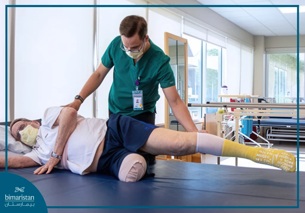 Teaching Stretching Exercises Is A Key Step In Amputee Rehabilitation To Maintain Flexibility And Prepare For Prosthetic Use.