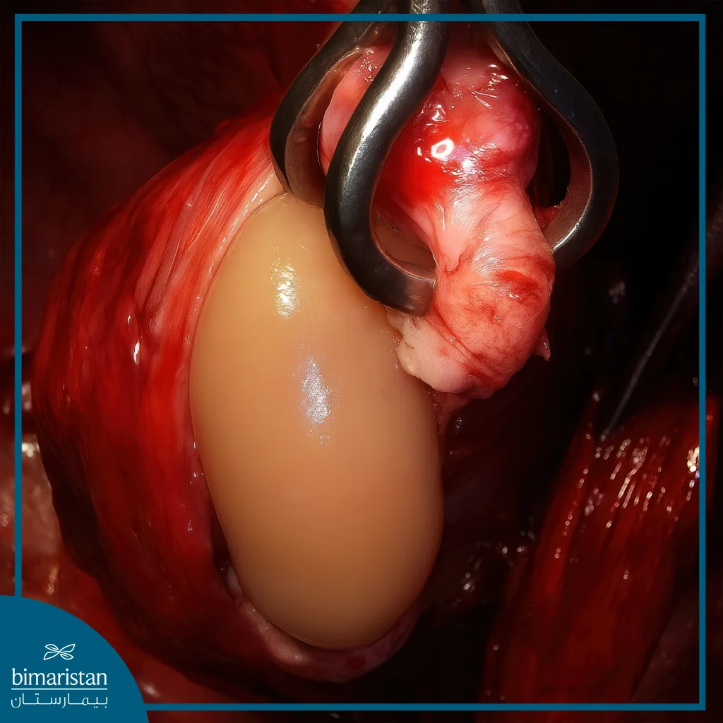 An Image Illustrating Minimally Invasive Laparoscopic Esophageal Cyst Removal